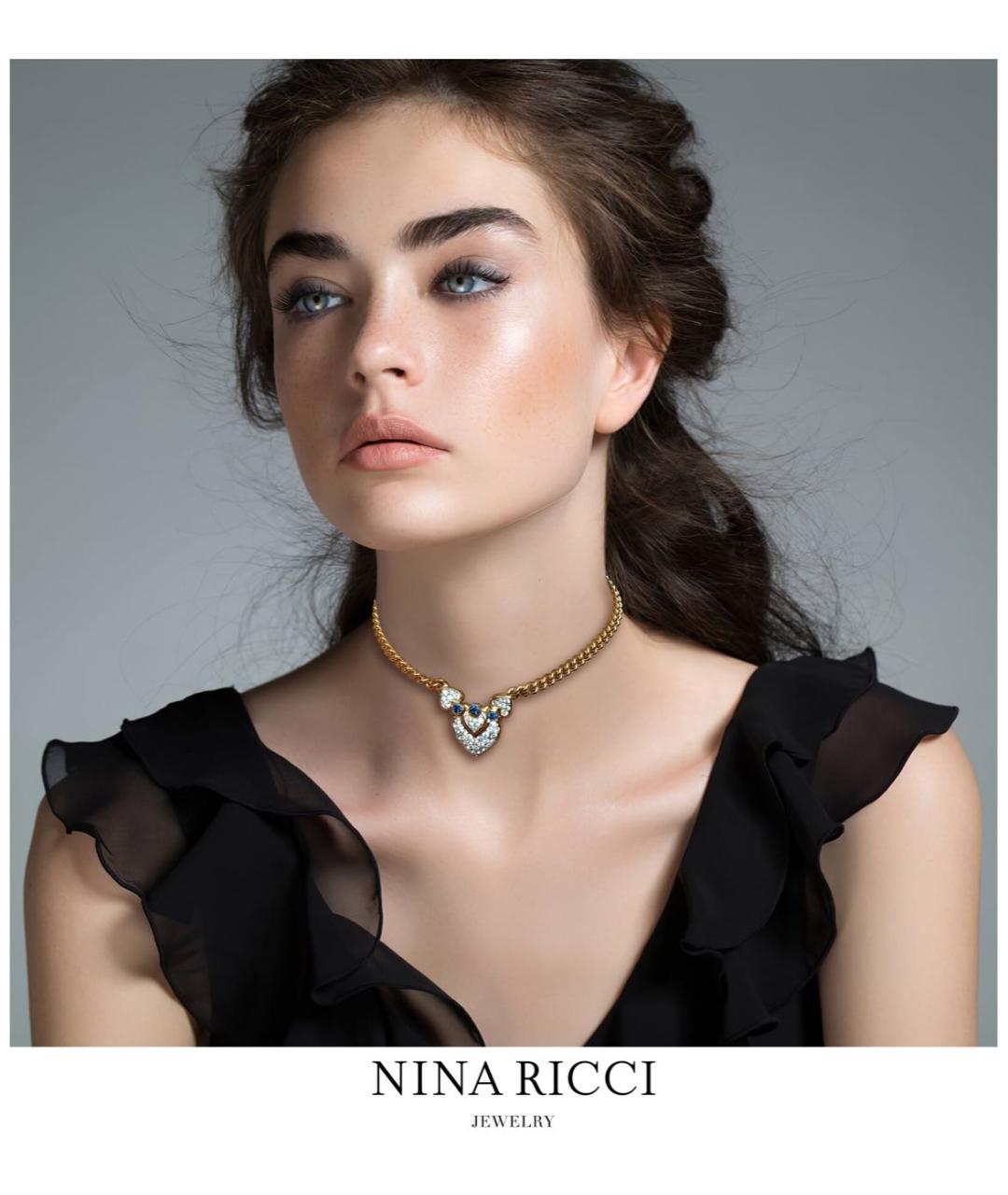 NINA RICCI Золотое латунное колье, фото 5