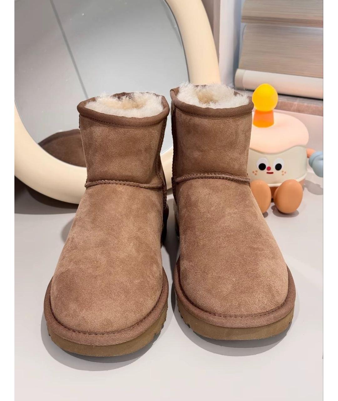 UGG AUSTRALIA Коричневые замшевые полусапоги, фото 5