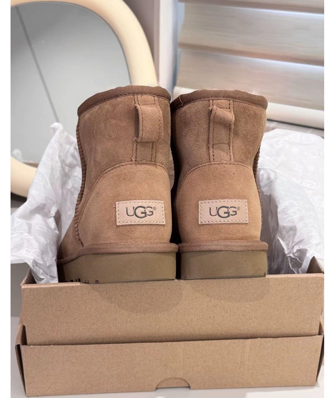 UGG AUSTRALIA Коричневые замшевые полусапоги, фото 6