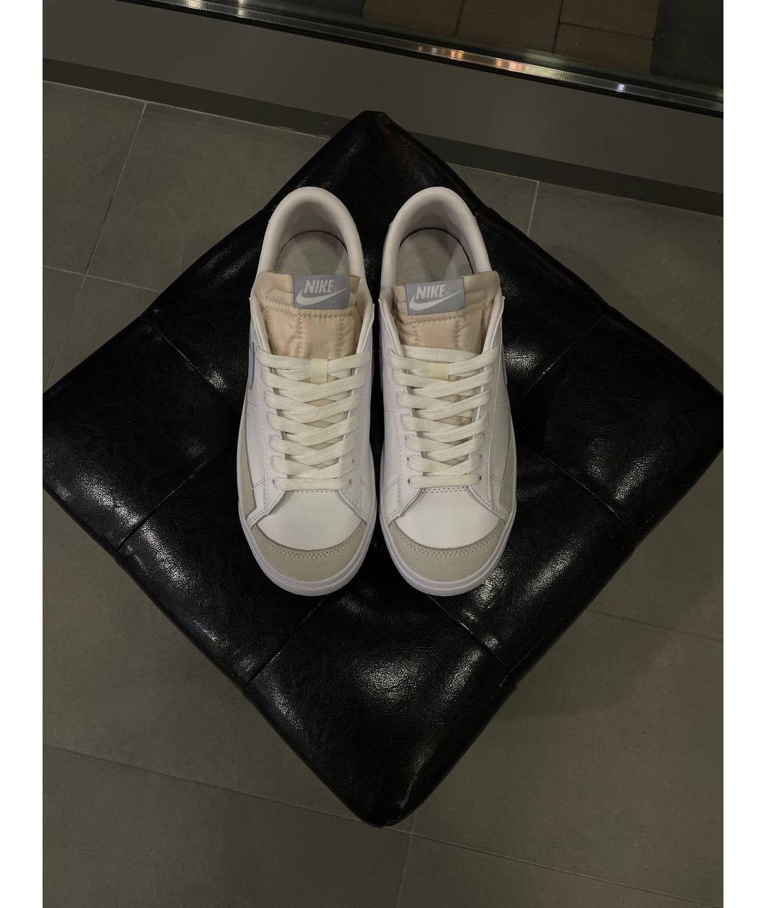 NIKE Белые кожаные низкие кроссовки / кеды, фото 2