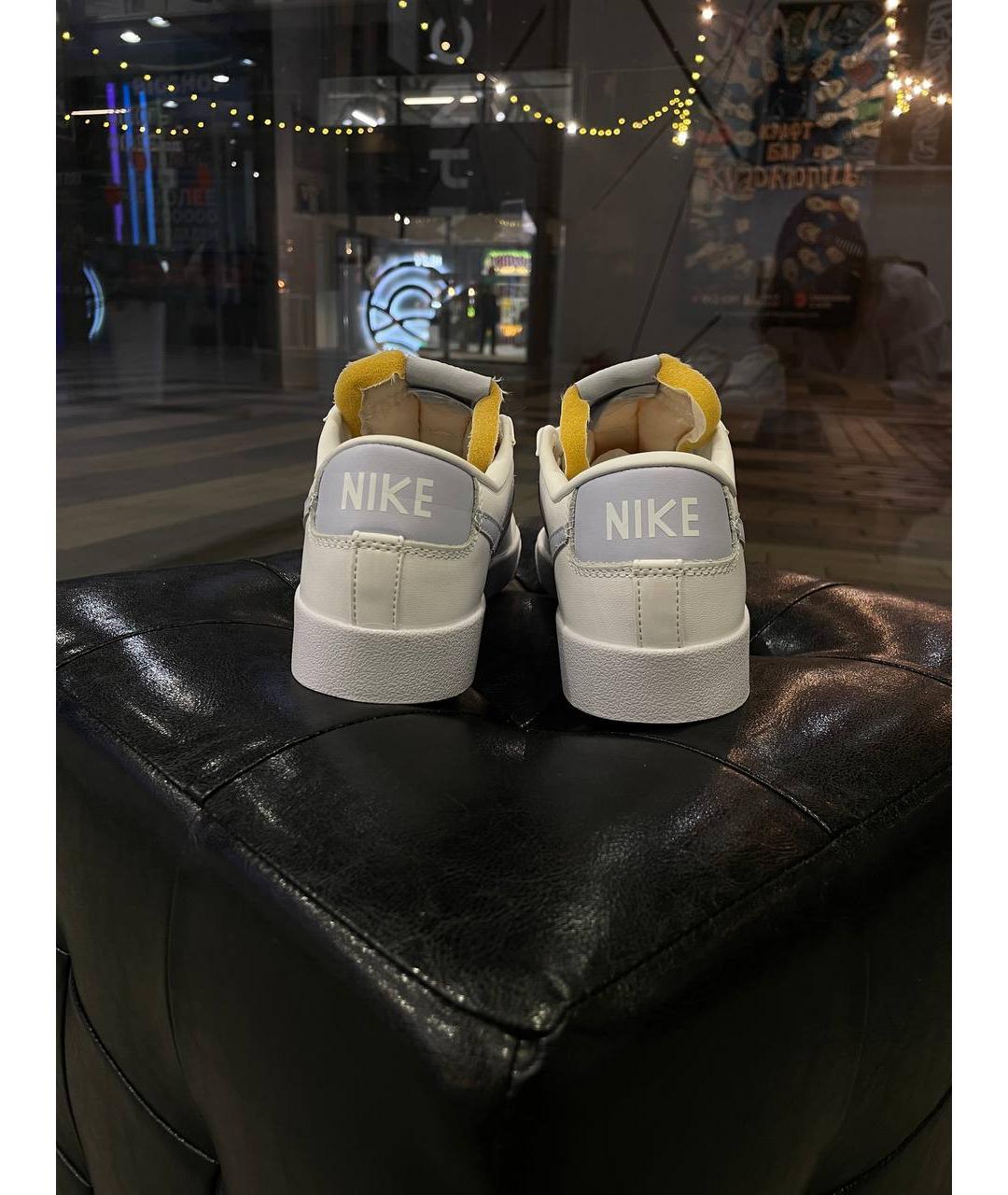 NIKE Белые кожаные низкие кроссовки / кеды, фото 4