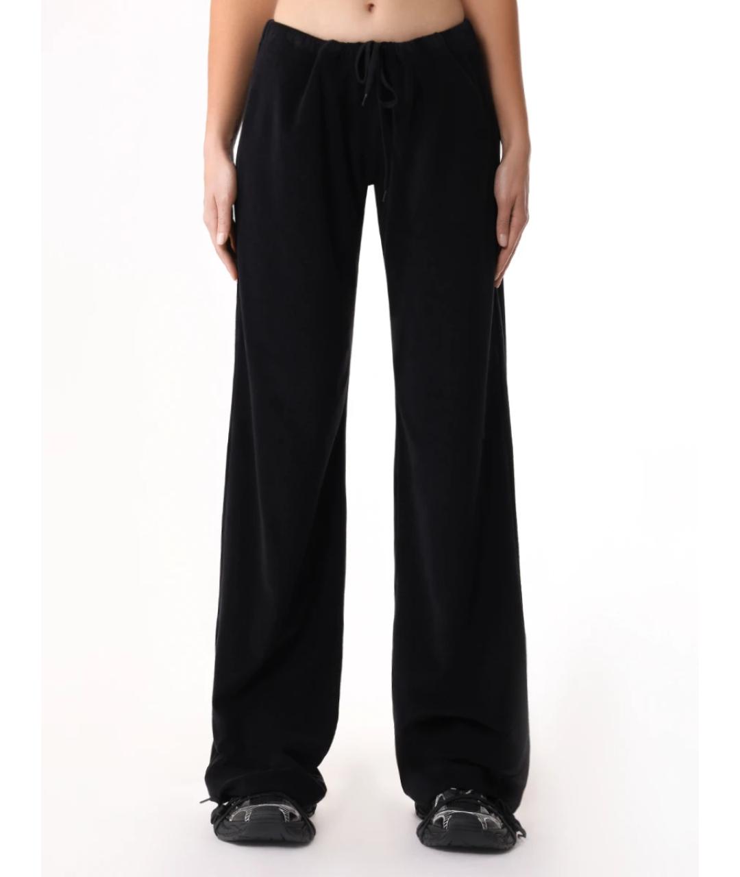 BALENCIAGA Черные хлопковые брюки широкие, фото 4