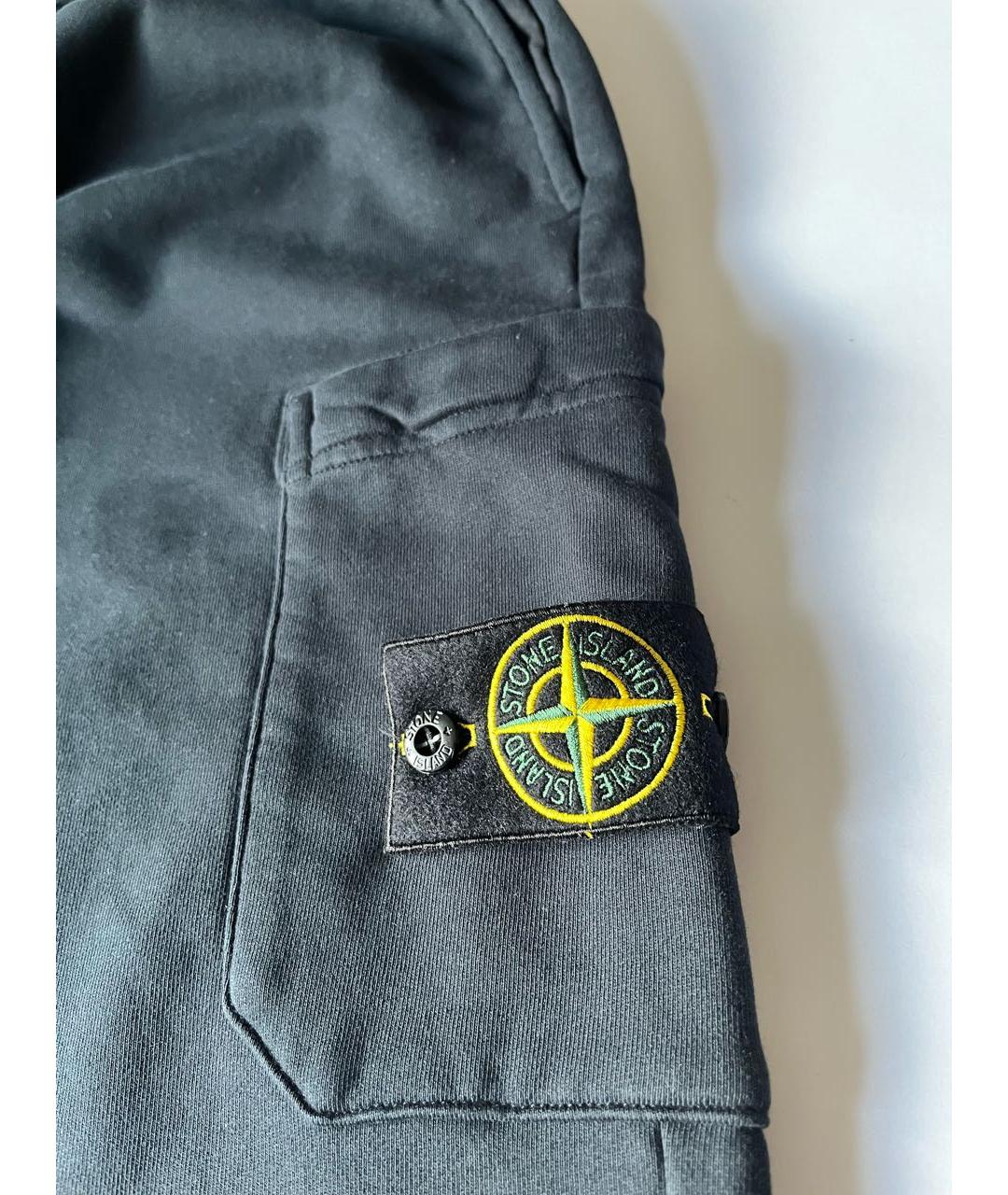 STONE ISLAND Темно-синие хлопковые повседневные брюки, фото 6