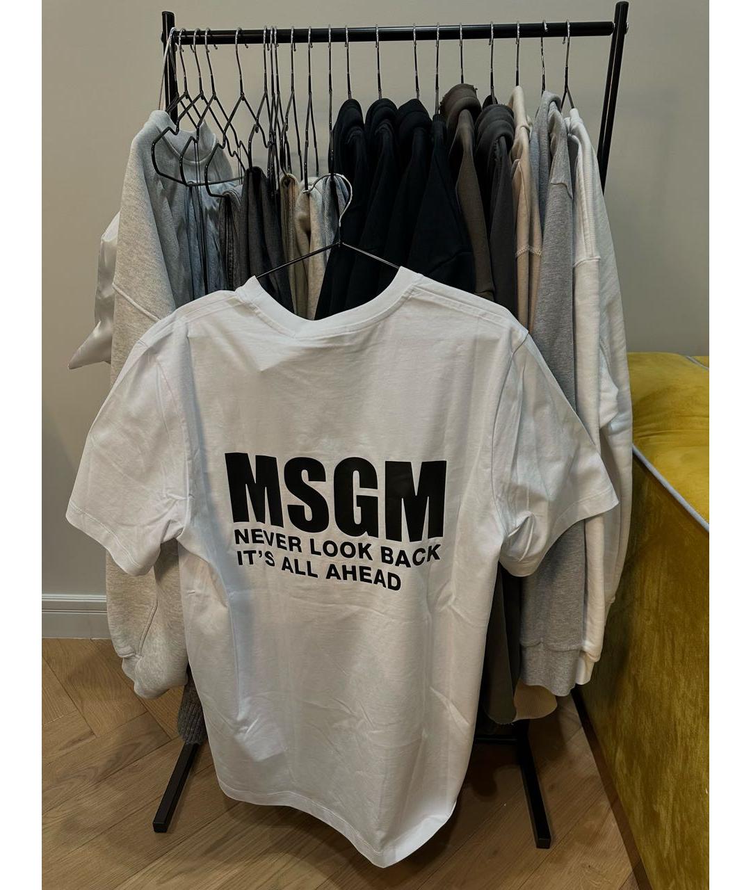 MSGM Белая хлопковая футболка, фото 2