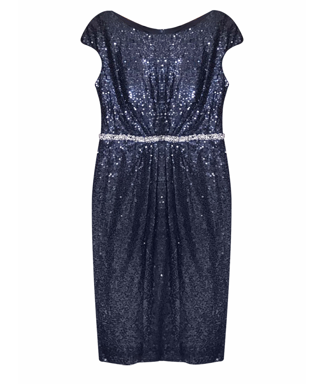 JOVANI Темно-синее полиэстеровое вечернее платье, фото 1