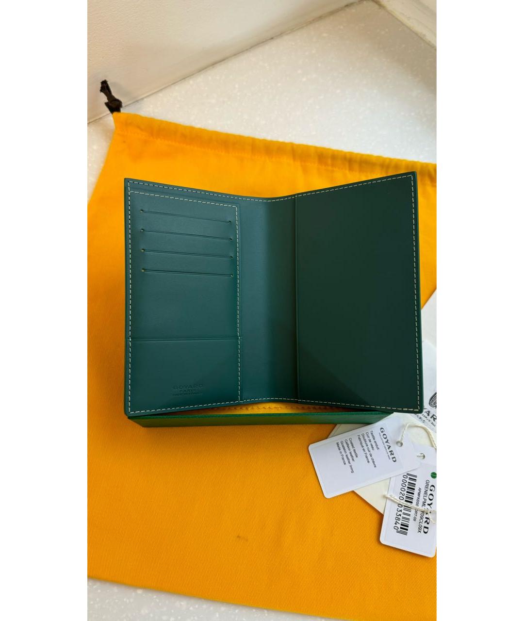 GOYARD Зеленый кожаный кардхолдер, фото 3