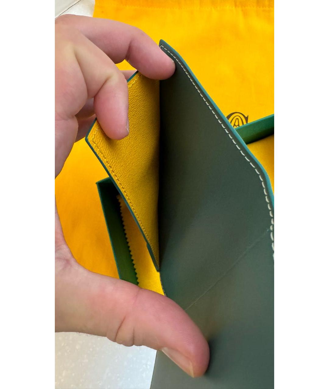 GOYARD Зеленый кожаный кардхолдер, фото 4