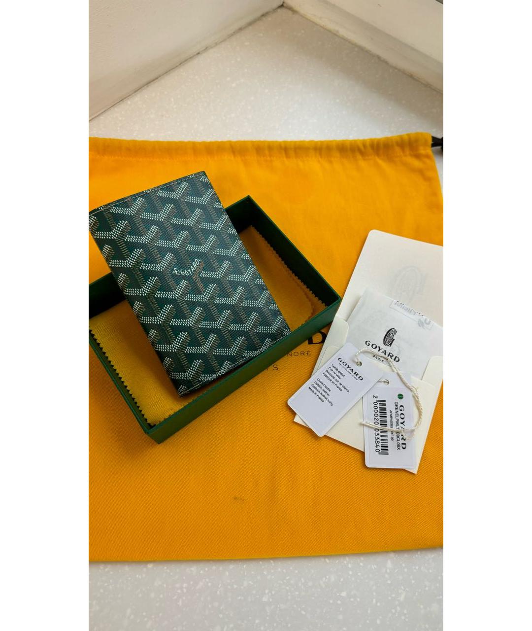 GOYARD Зеленый кожаный кардхолдер, фото 2