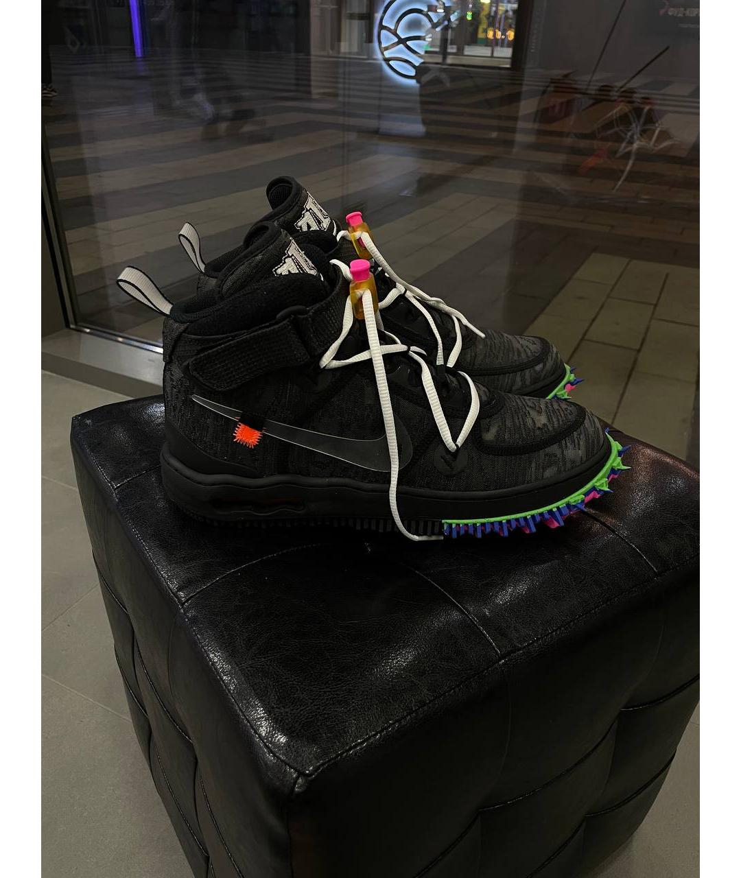 NIKE Черные синтетические высокие кроссовки / кеды, фото 5