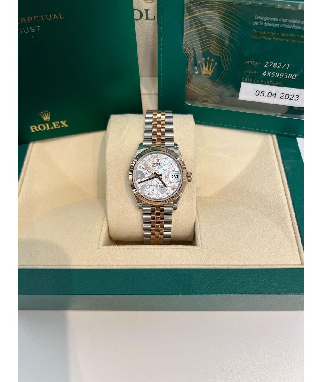 ROLEX Серебряные часы из розового золота, фото 4