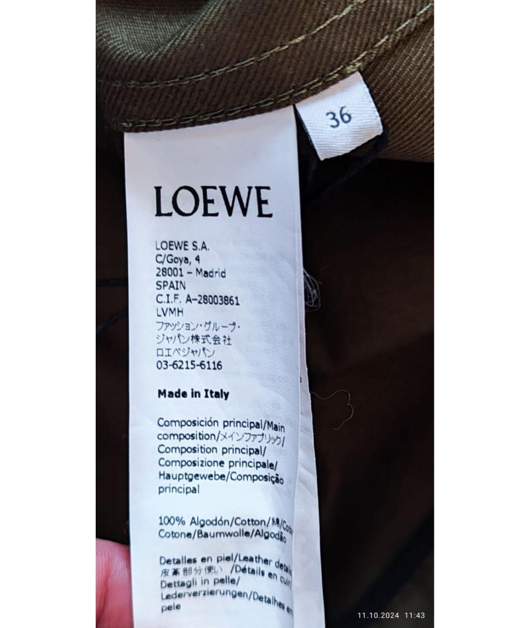 LOEWE Зеленая хлопковая парка, фото 5