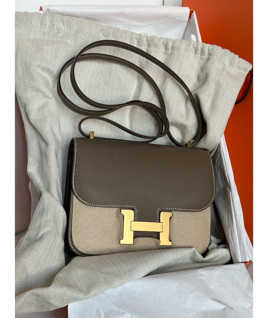 HERMES Коричневая кожаная сумка через плечо, фото 2