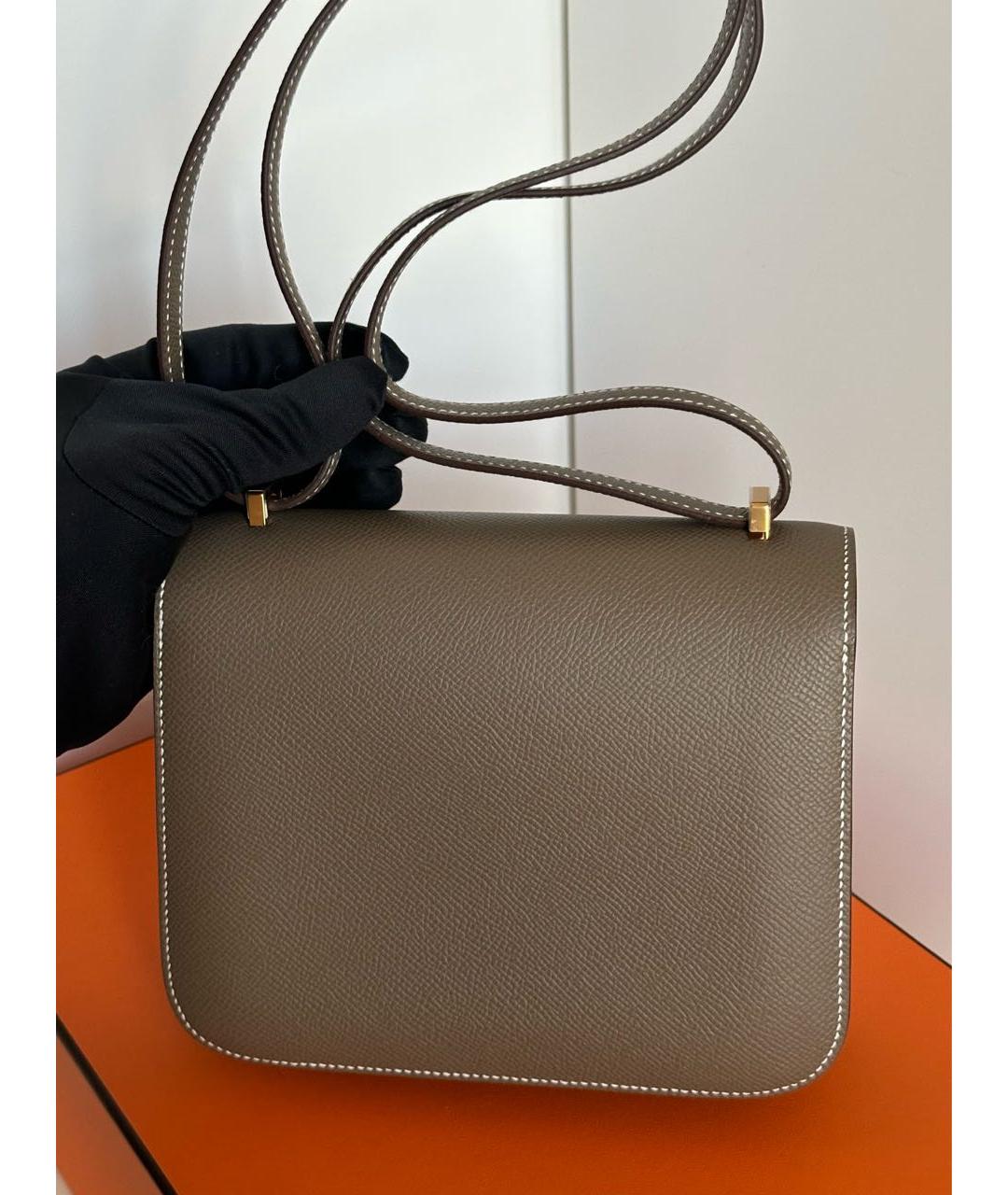 HERMES Коричневая кожаная сумка через плечо, фото 3