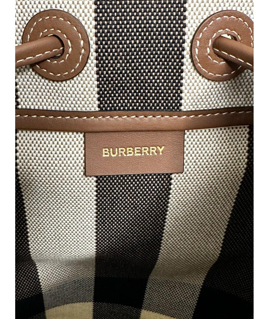 BURBERRY Коричневая хлопковая сумка через плечо, фото 5