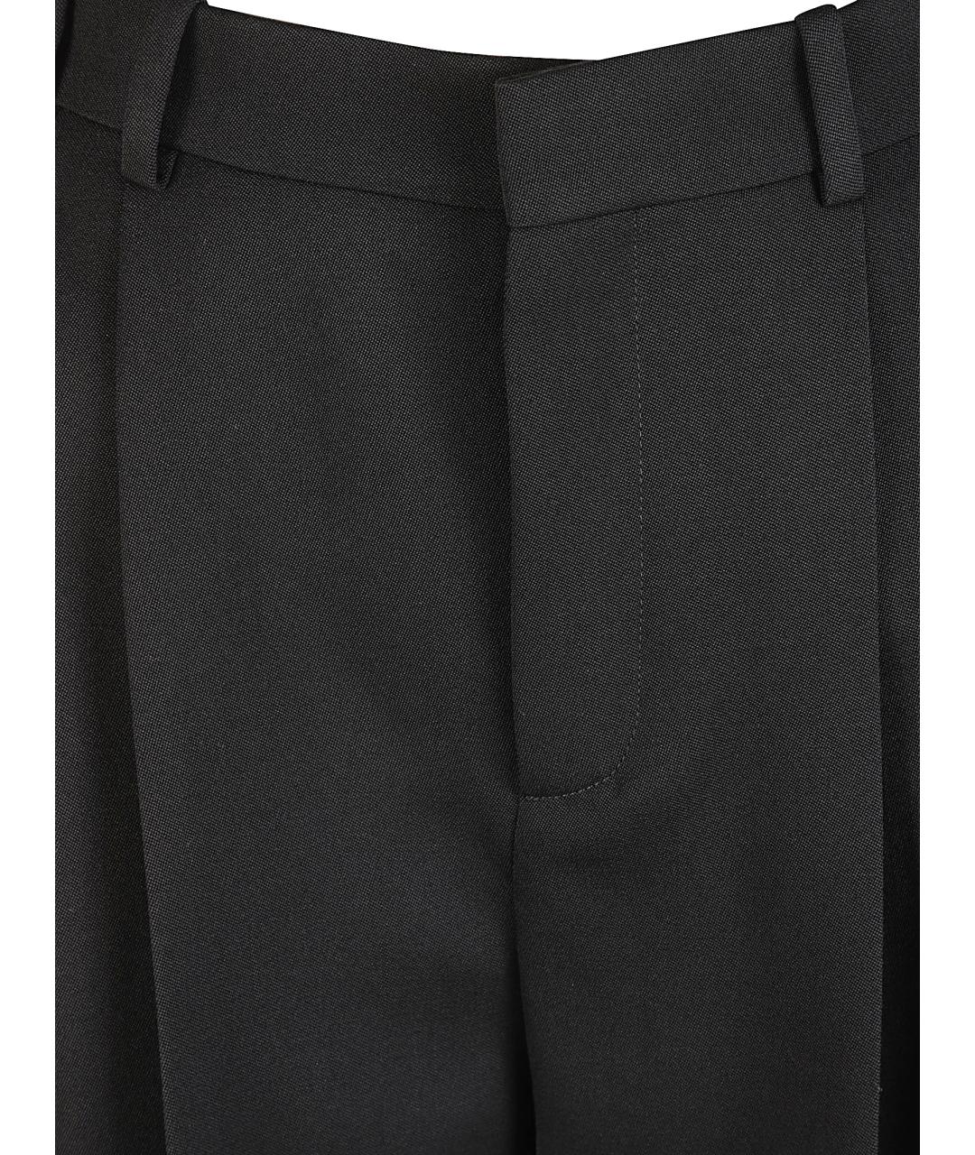 SAINT LAURENT Черные шерстяные прямые брюки, фото 3