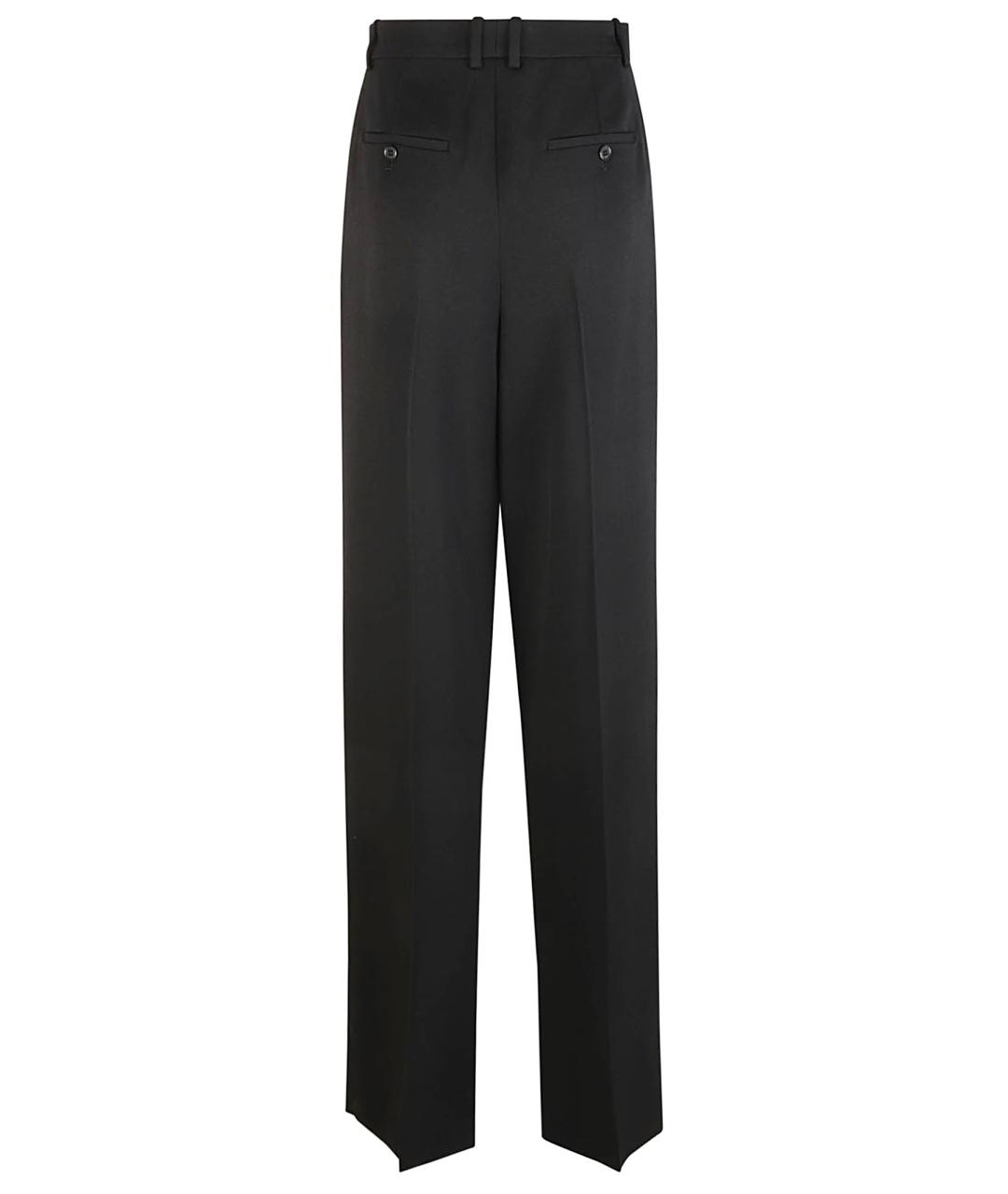 SAINT LAURENT Черные шерстяные прямые брюки, фото 2