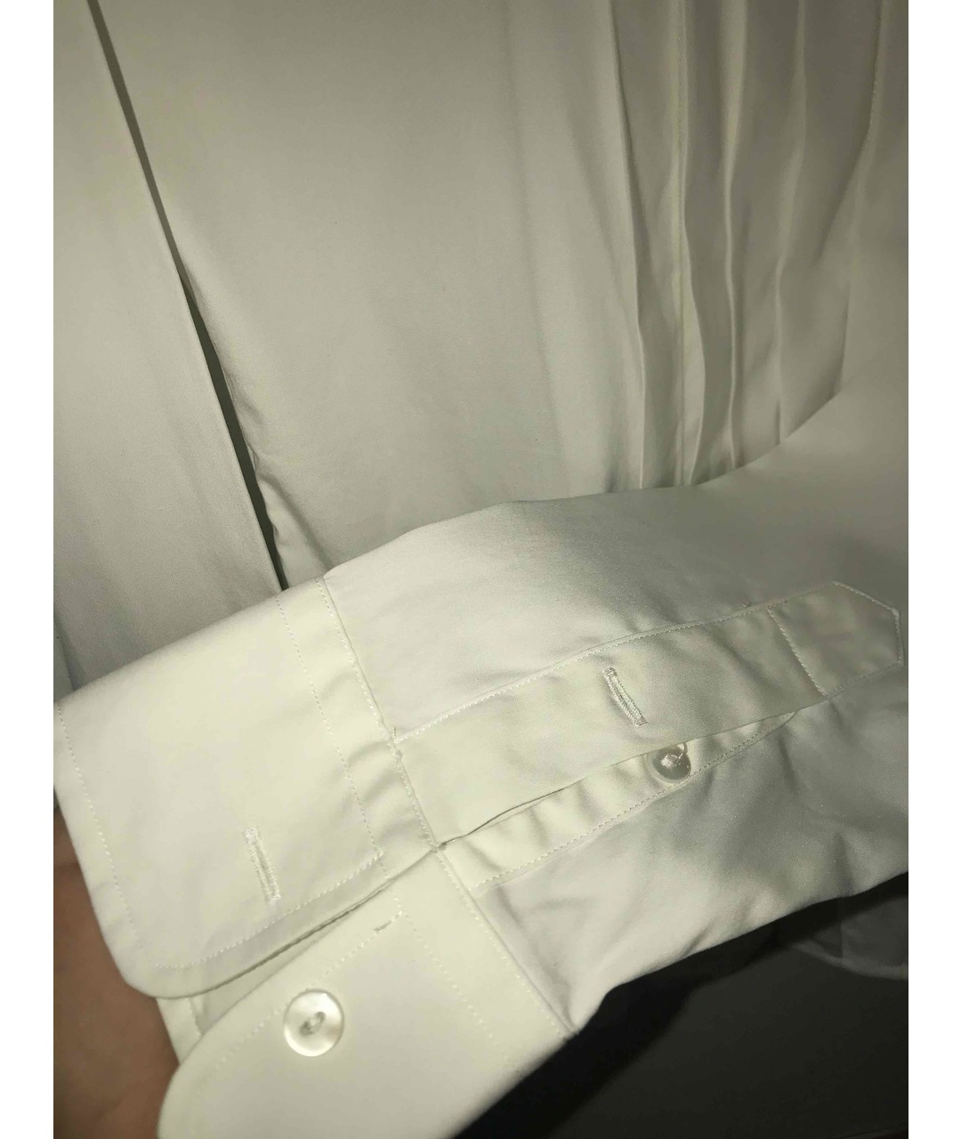 RALPH LAUREN Белая хлопко-эластановая рубашка, фото 4