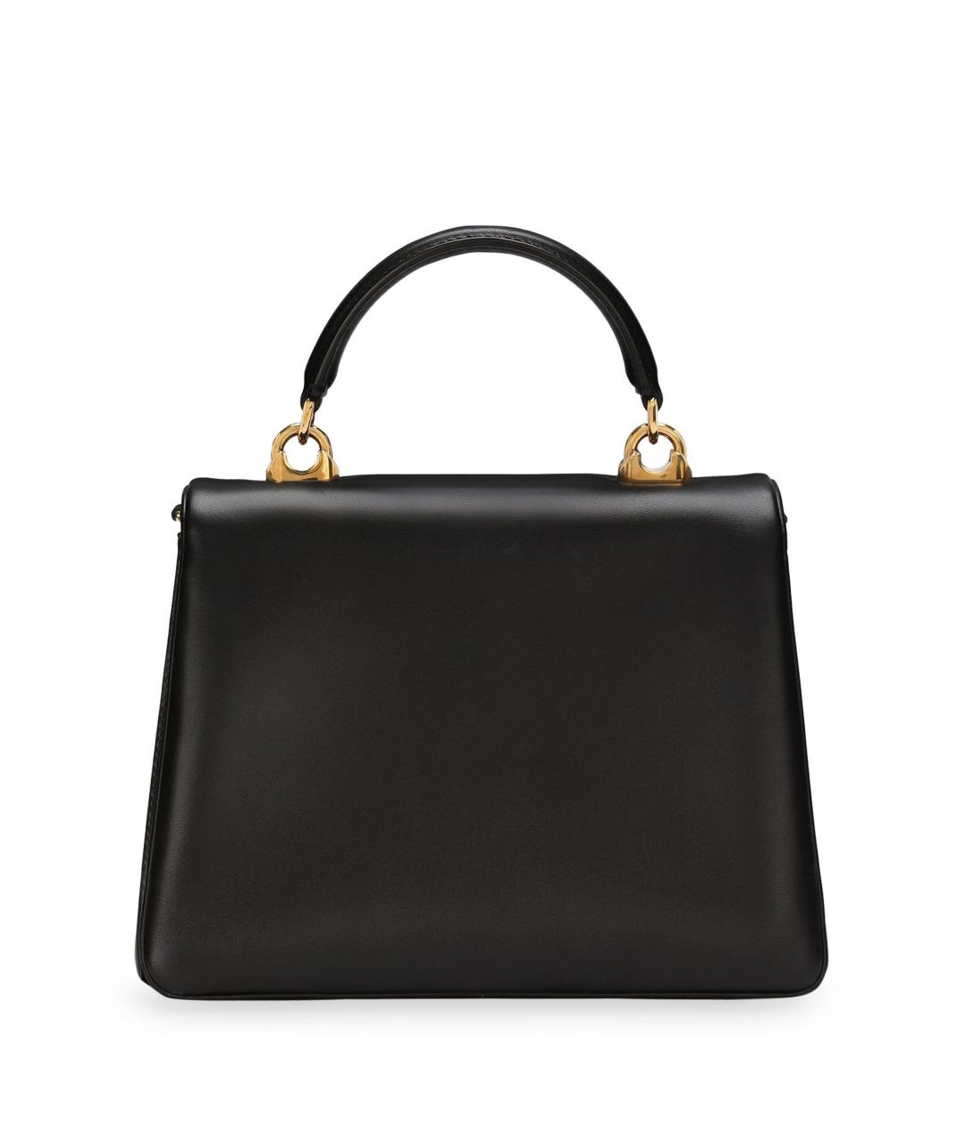 DOLCE&GABBANA Черная кожаная сумка с короткими ручками, фото 3