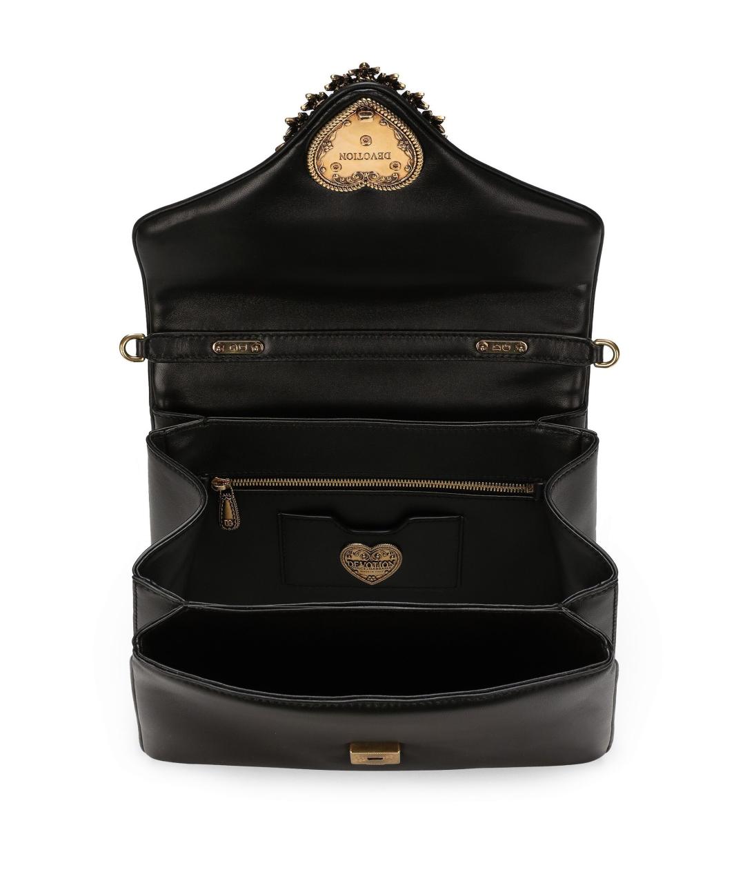 DOLCE&GABBANA Черная кожаная сумка с короткими ручками, фото 5