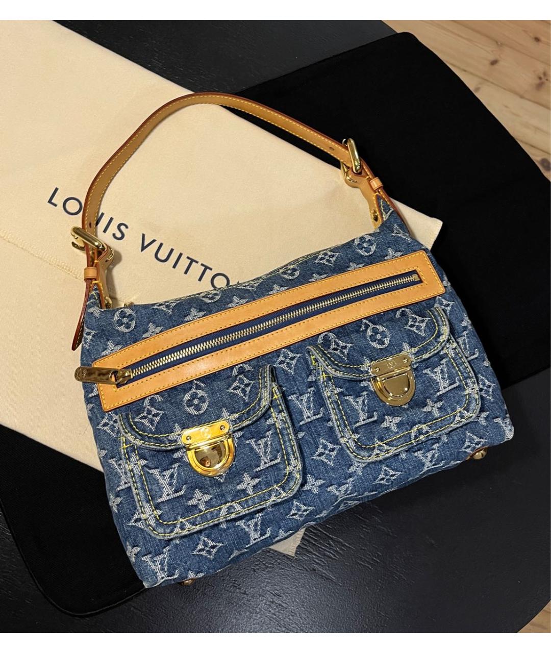 LOUIS VUITTON Синяя деним сумка через плечо, фото 2