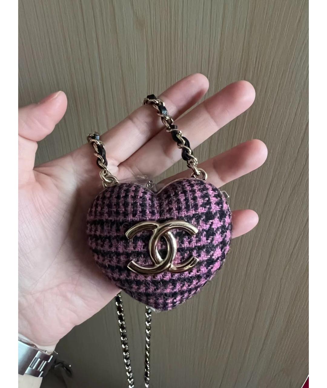 CHANEL Фиолетовая твидовая сумка через плечо, фото 2