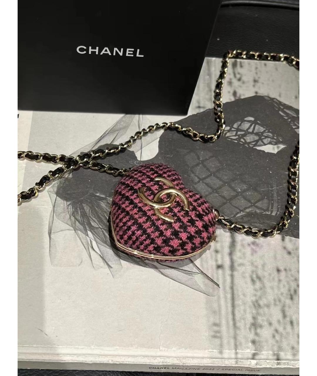 CHANEL Фиолетовая твидовая сумка через плечо, фото 4