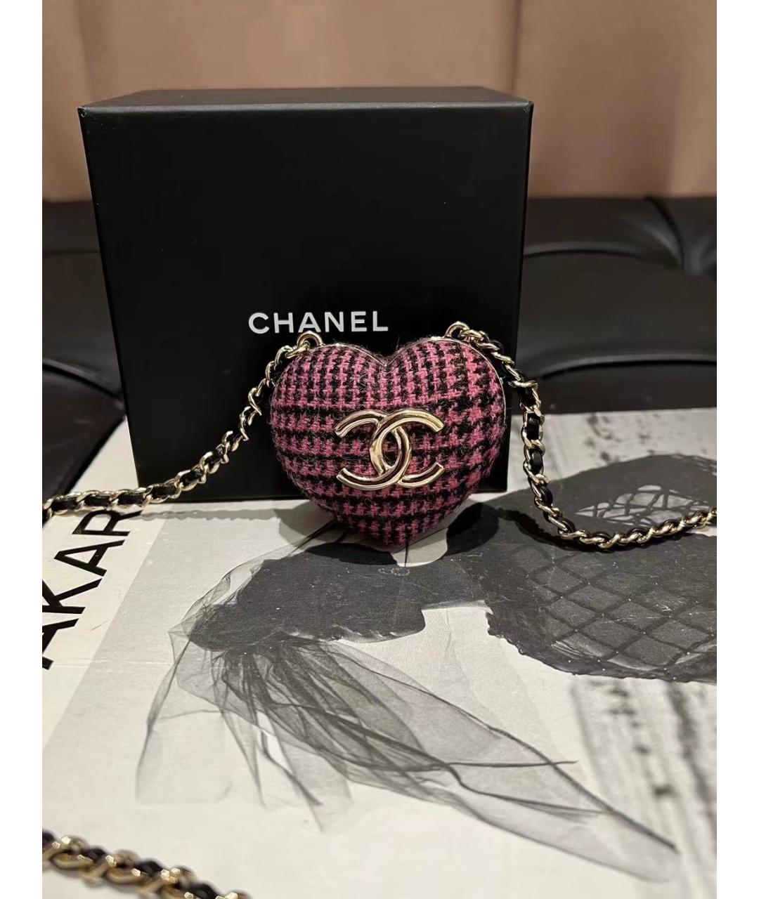 CHANEL Фиолетовая твидовая сумка через плечо, фото 6