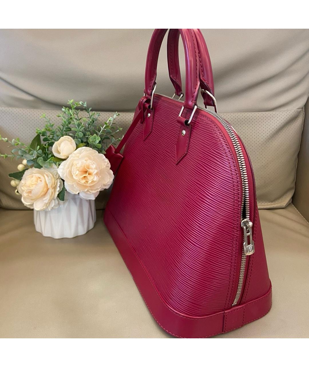 LOUIS VUITTON Фуксия кожаная сумка с короткими ручками, фото 4