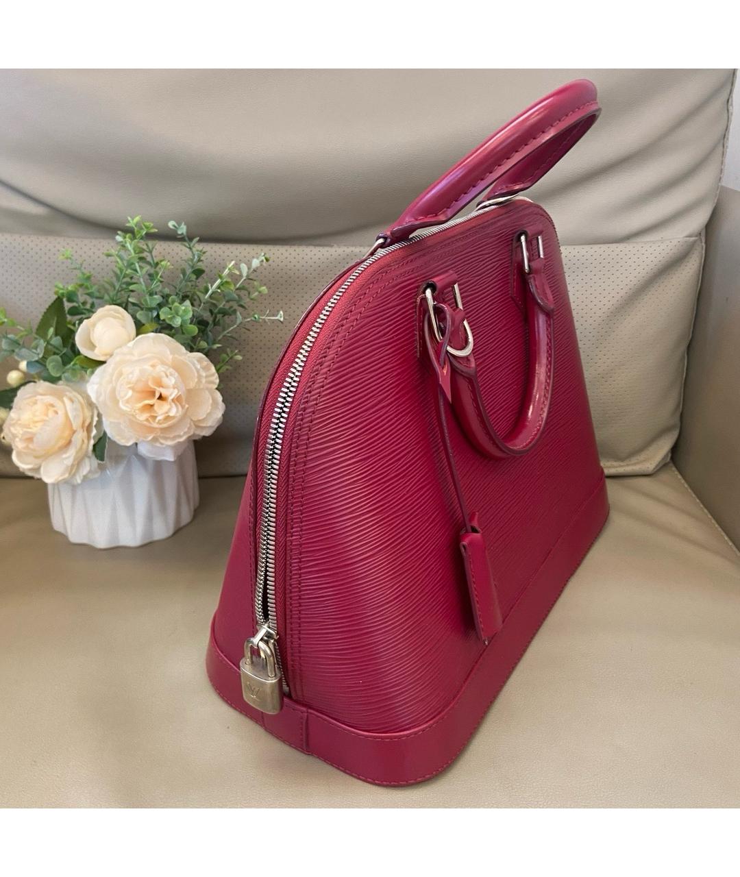 LOUIS VUITTON Фуксия кожаная сумка с короткими ручками, фото 3