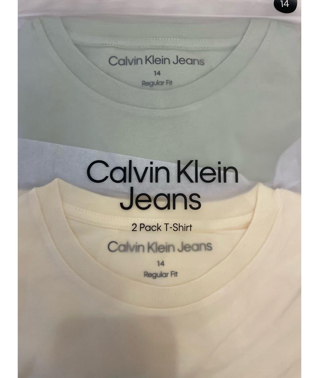 CALVIN KLEIN Бежевый хлопковый детская футболка / топ, фото 5