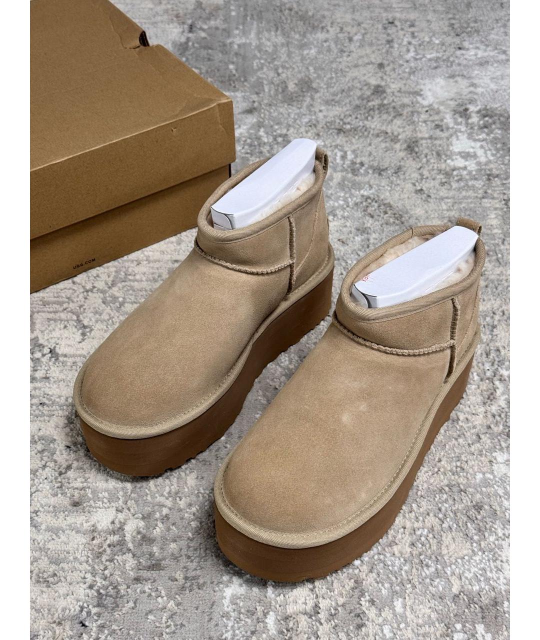 UGG AUSTRALIA Бежевые замшевые полусапоги, фото 4