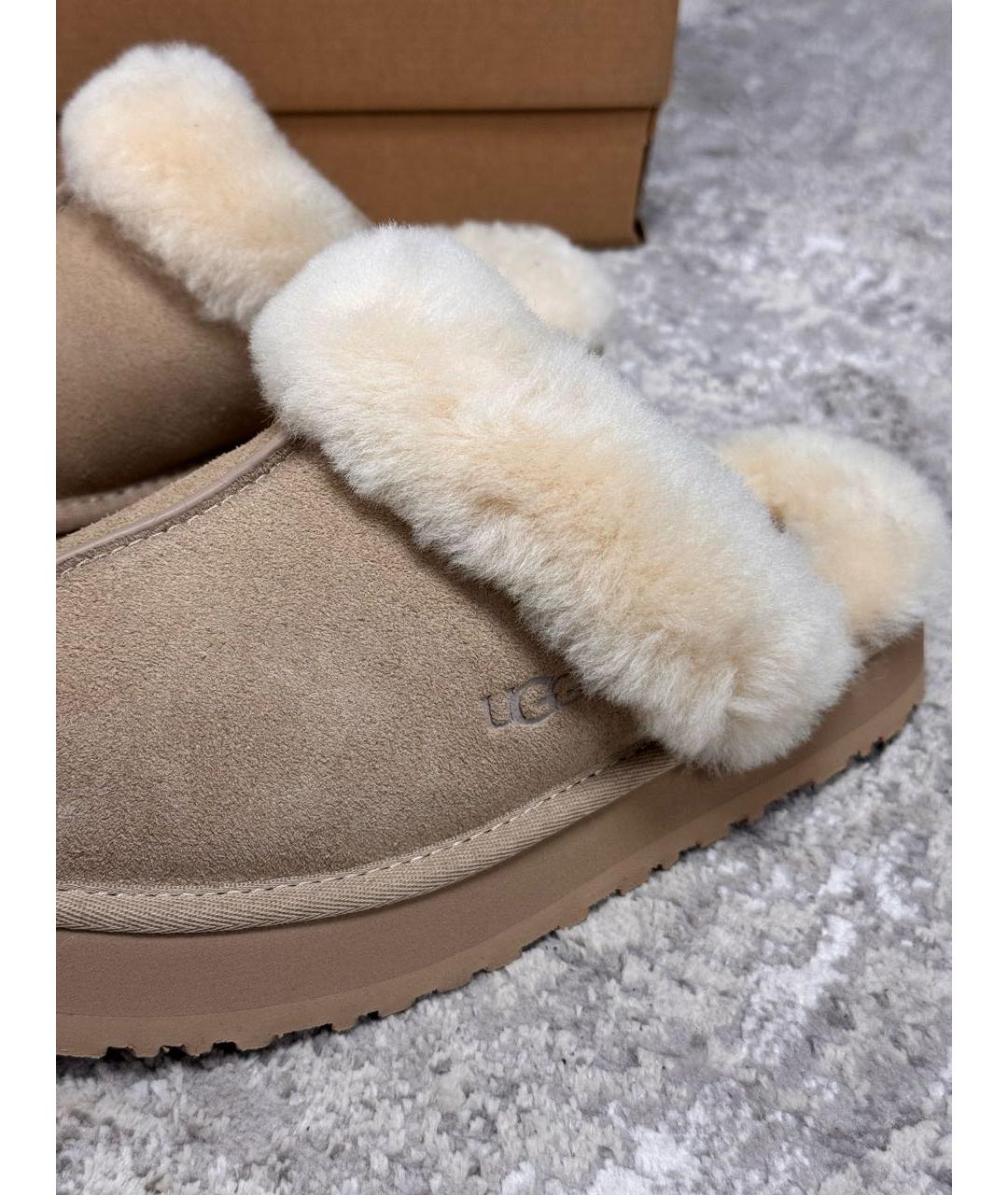 UGG AUSTRALIA Бежевые замшевые мюли, фото 5