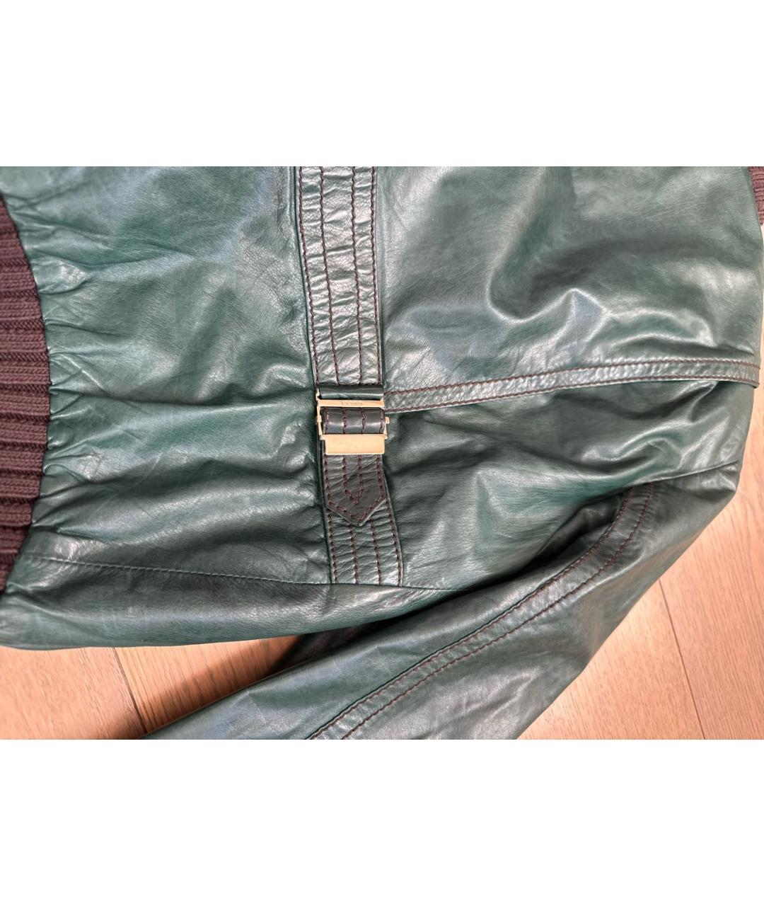 GUCCI Зеленая кожаная куртка, фото 6
