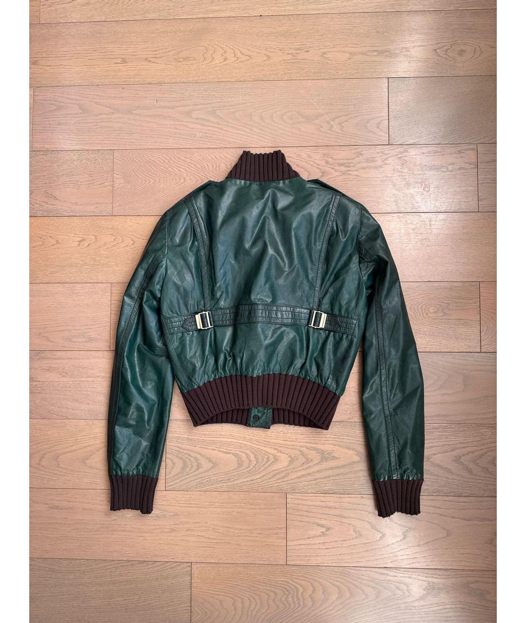 GUCCI Зеленая кожаная куртка, фото 2