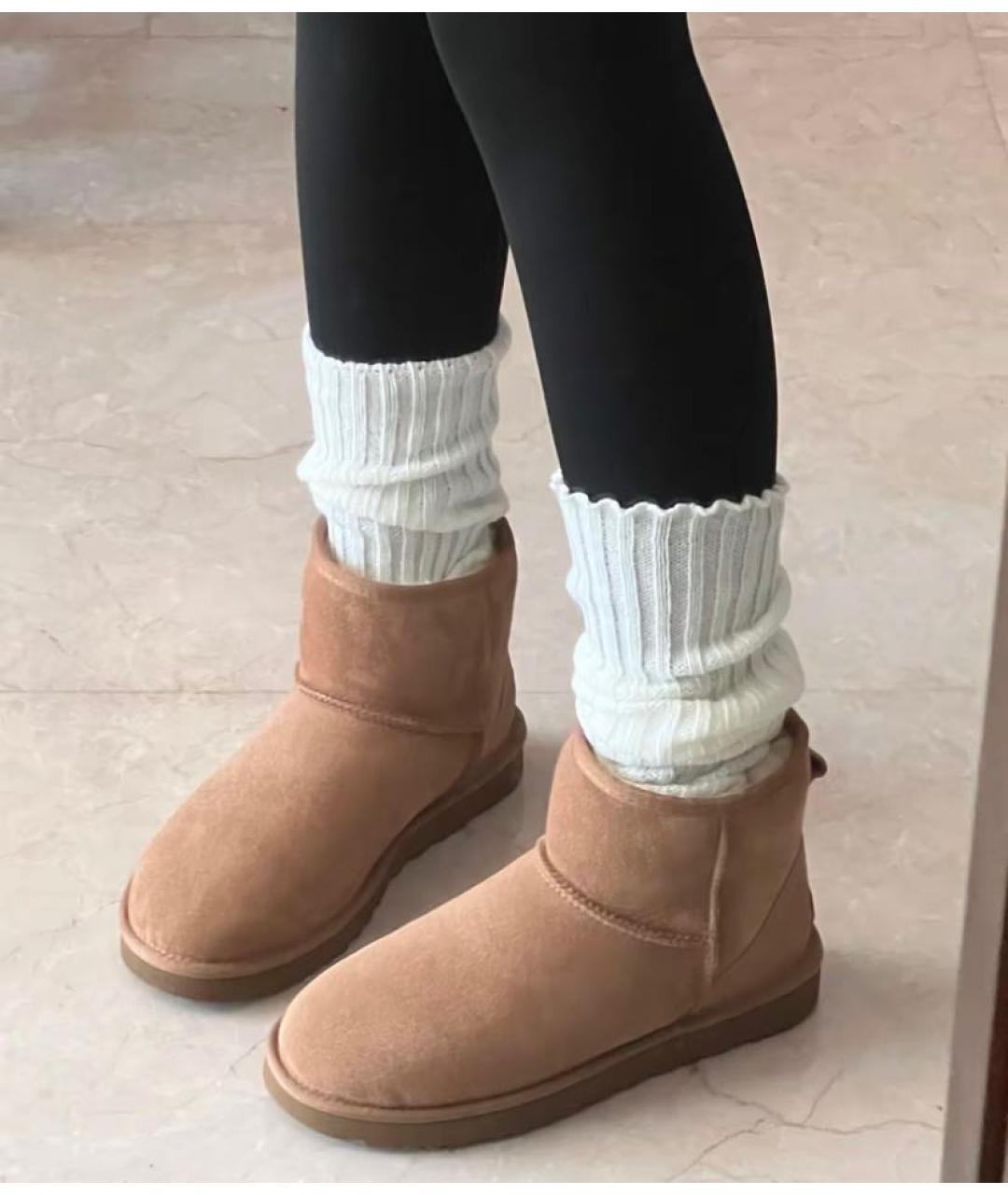 UGG AUSTRALIA Оранжевое замшевые ботинки, фото 6