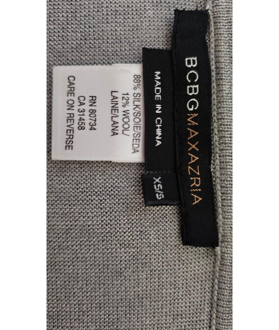 BCBG MAXAZRIA Серый шелковый кардиган, фото 3