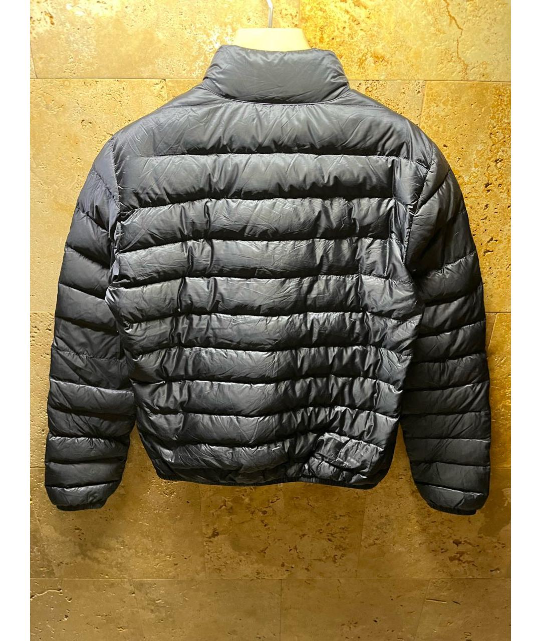 MONCLER Темно-синий полиэстеровый пуховик, фото 2