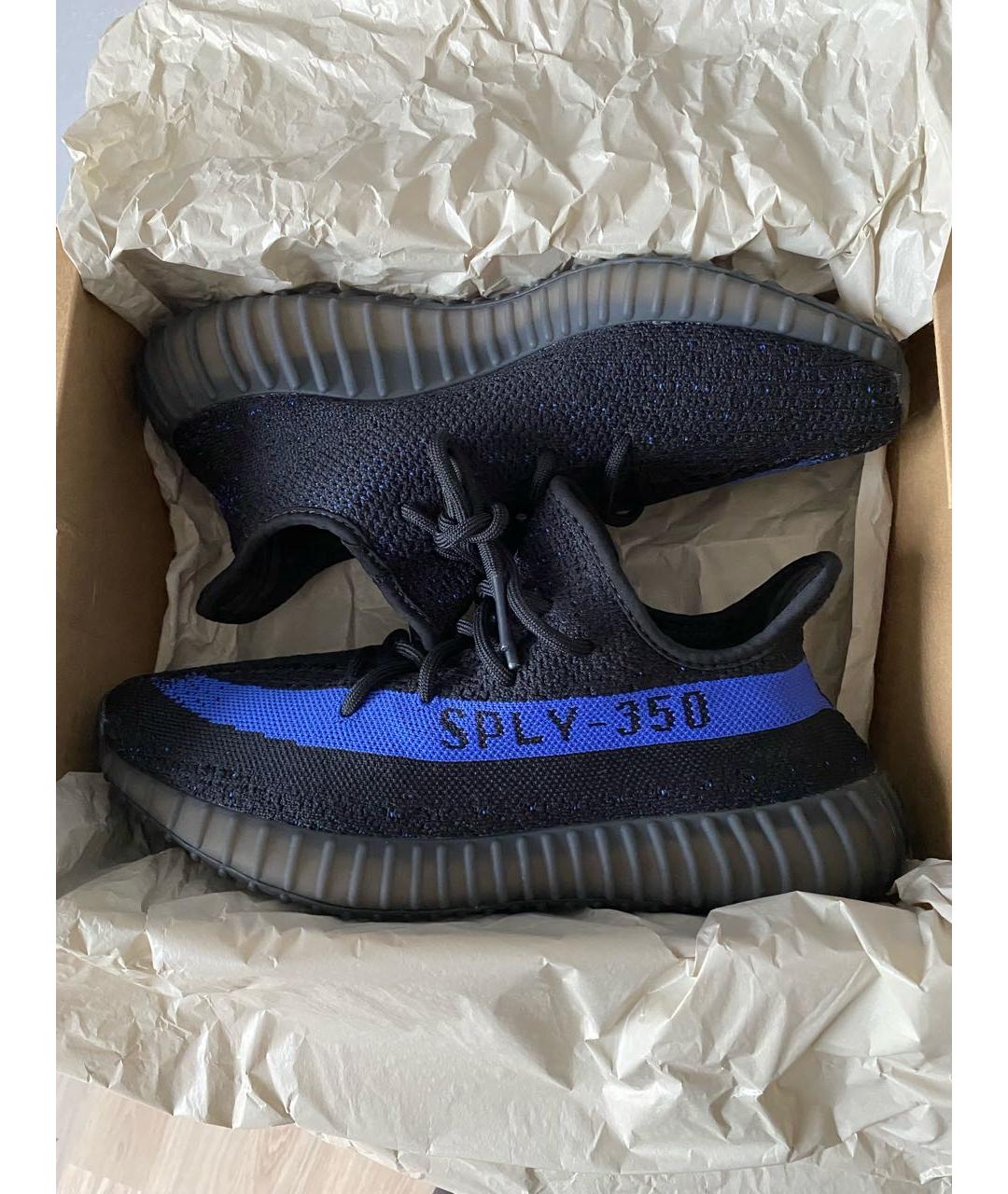 ADIDAS YEEZY Черные текстильные низкие кроссовки / кеды, фото 2