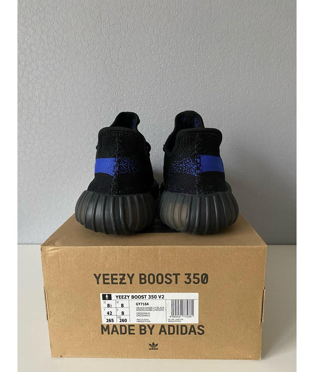 ADIDAS YEEZY Черные текстильные низкие кроссовки / кеды, фото 4