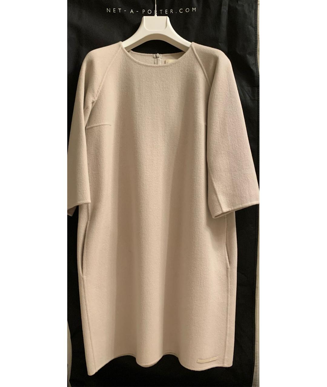 MAX MARA Бежевое шерстяное повседневное платье, фото 5