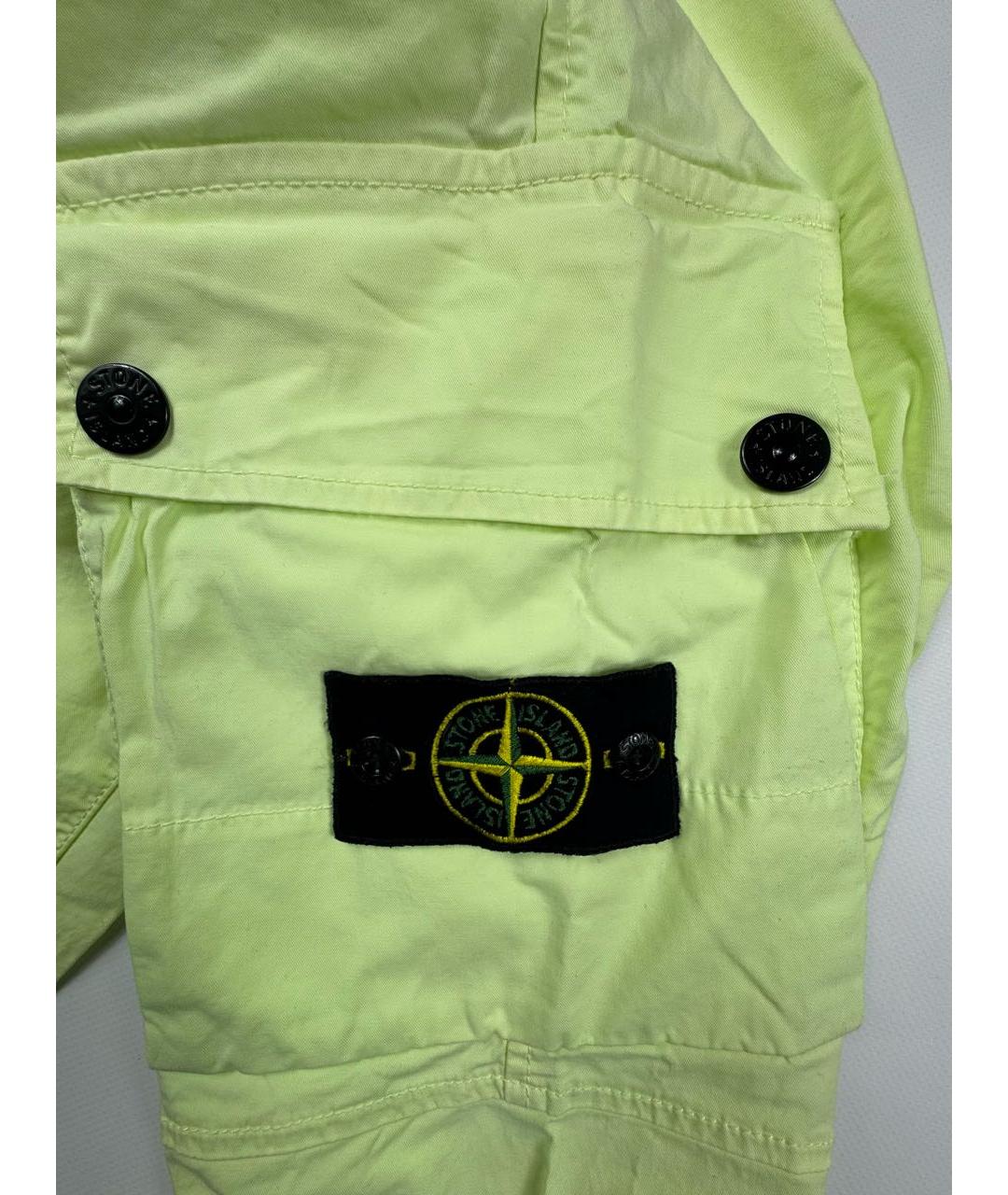 STONE ISLAND Салатовые хлопко-эластановые брюки чинос, фото 8