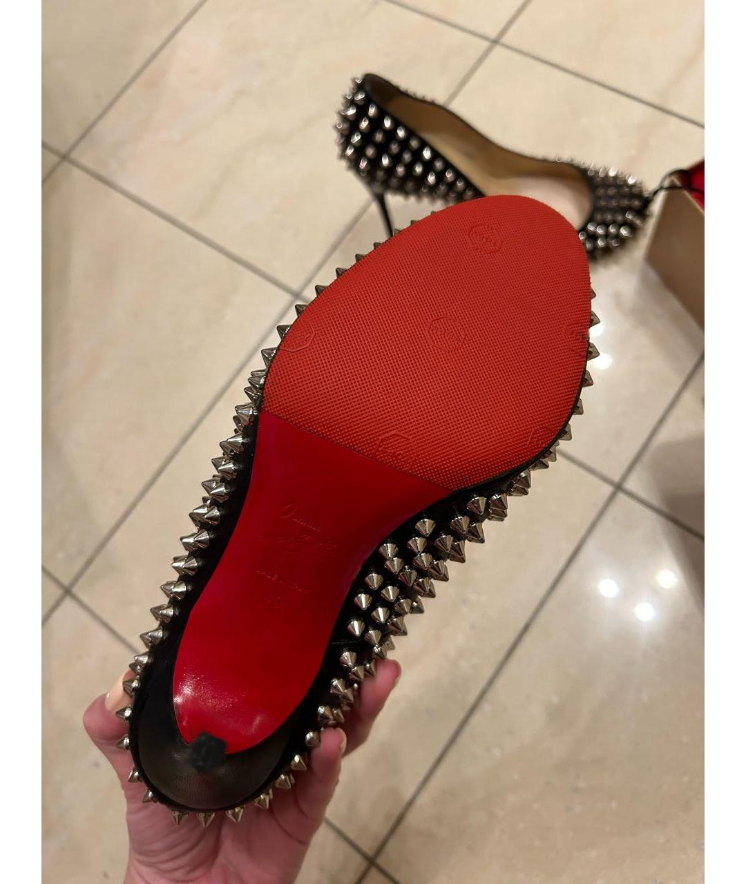 CHRISTIAN LOUBOUTIN Черные кожаные туфли, фото 5