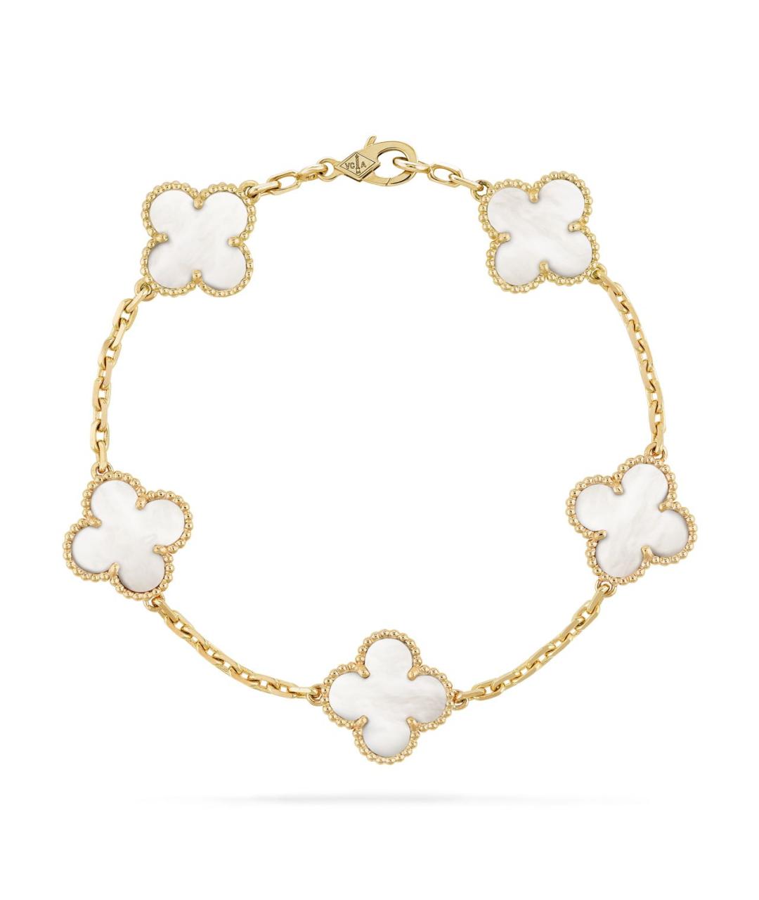 VAN CLEEF & ARPELS Белый браслет из желтого золота, фото 9