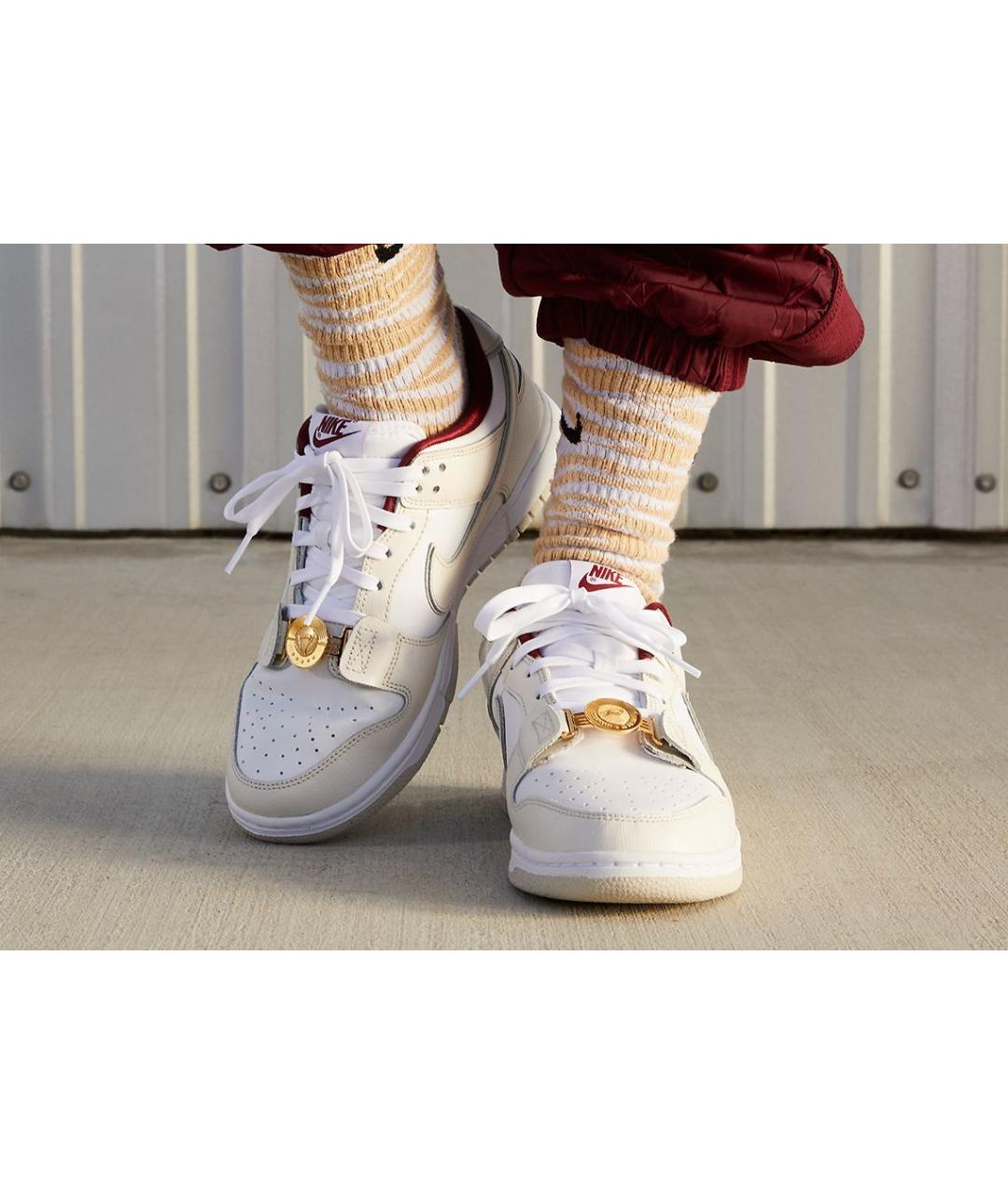 NIKE Бежевые кожаные кроссовки, фото 5