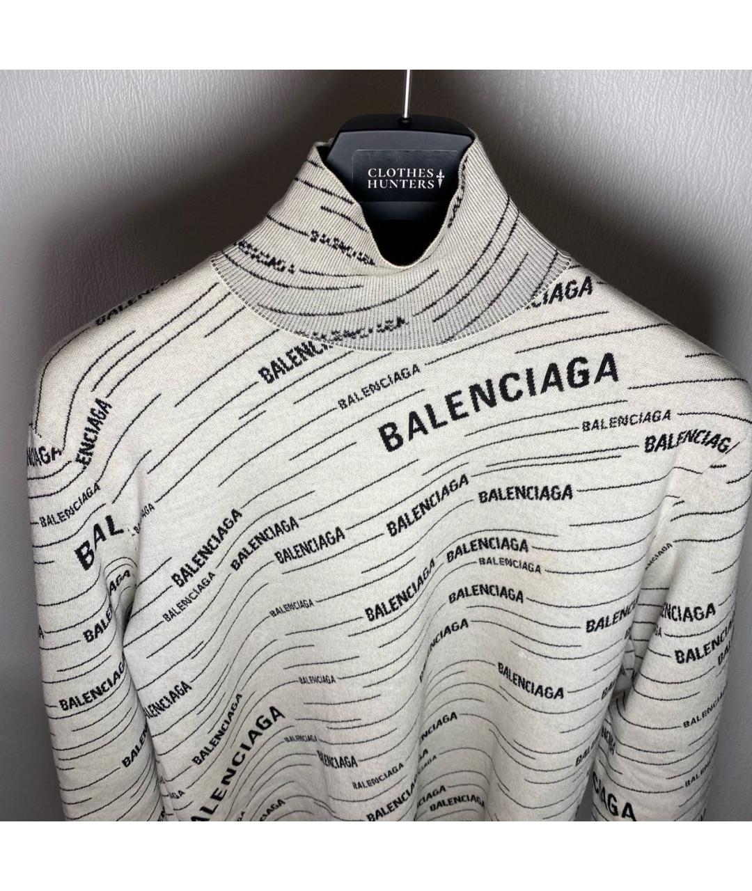 BALENCIAGA Белая шерстяная водолазка, фото 3