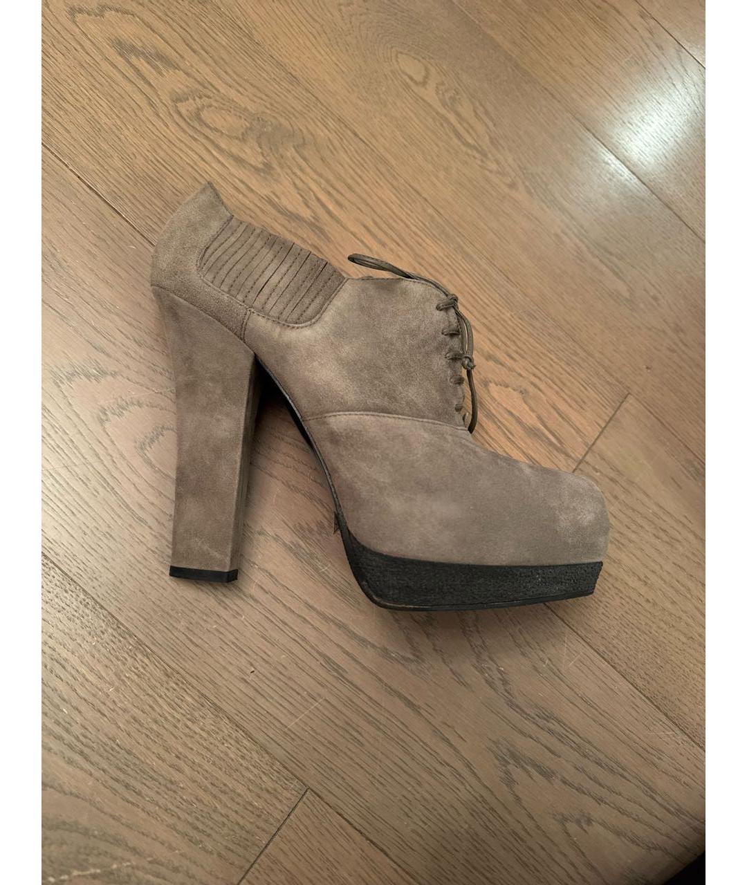 BOTTEGA VENETA Серые замшевые ботинки, фото 6