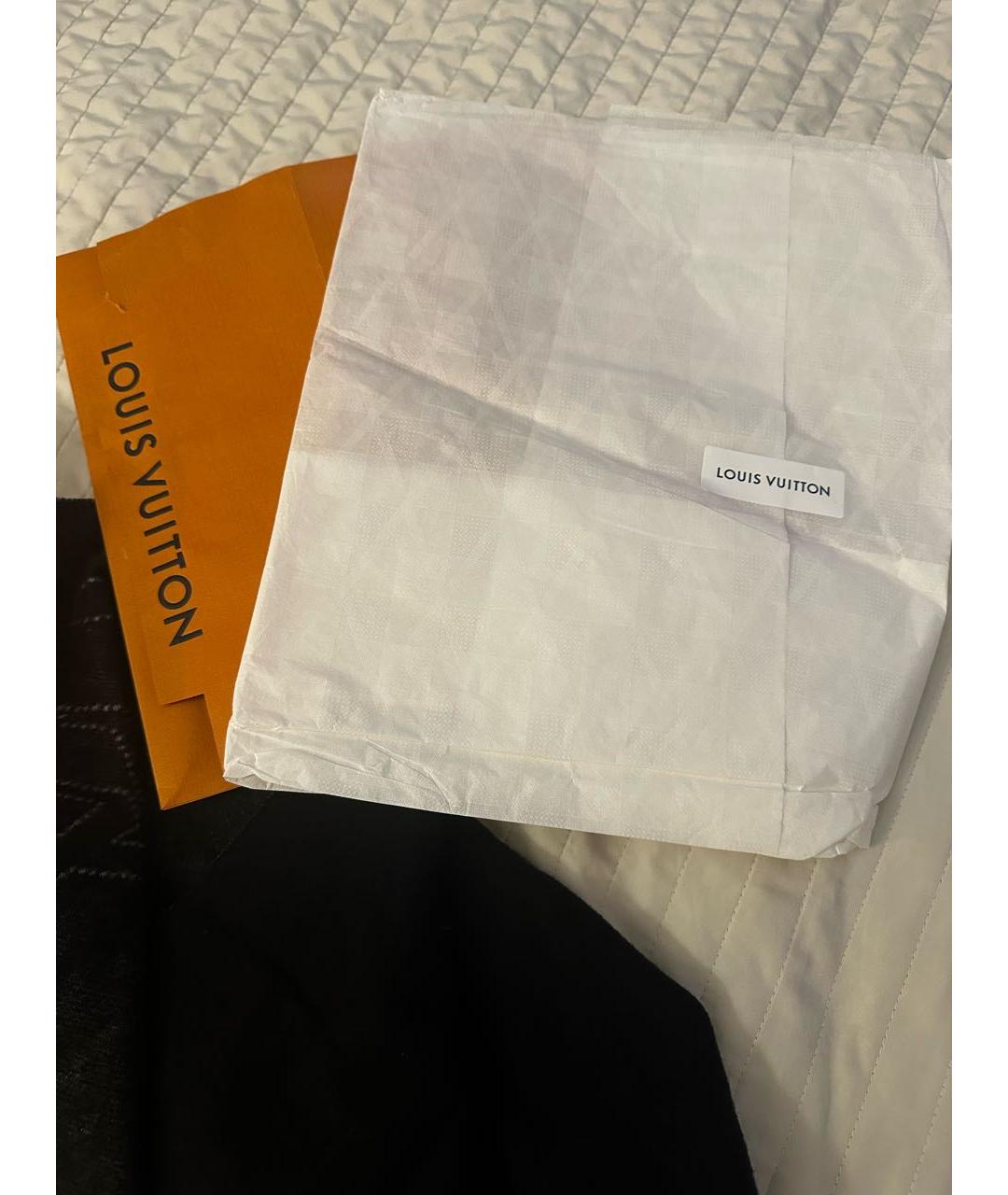 LOUIS VUITTON Черный шерстяной шарф, фото 3