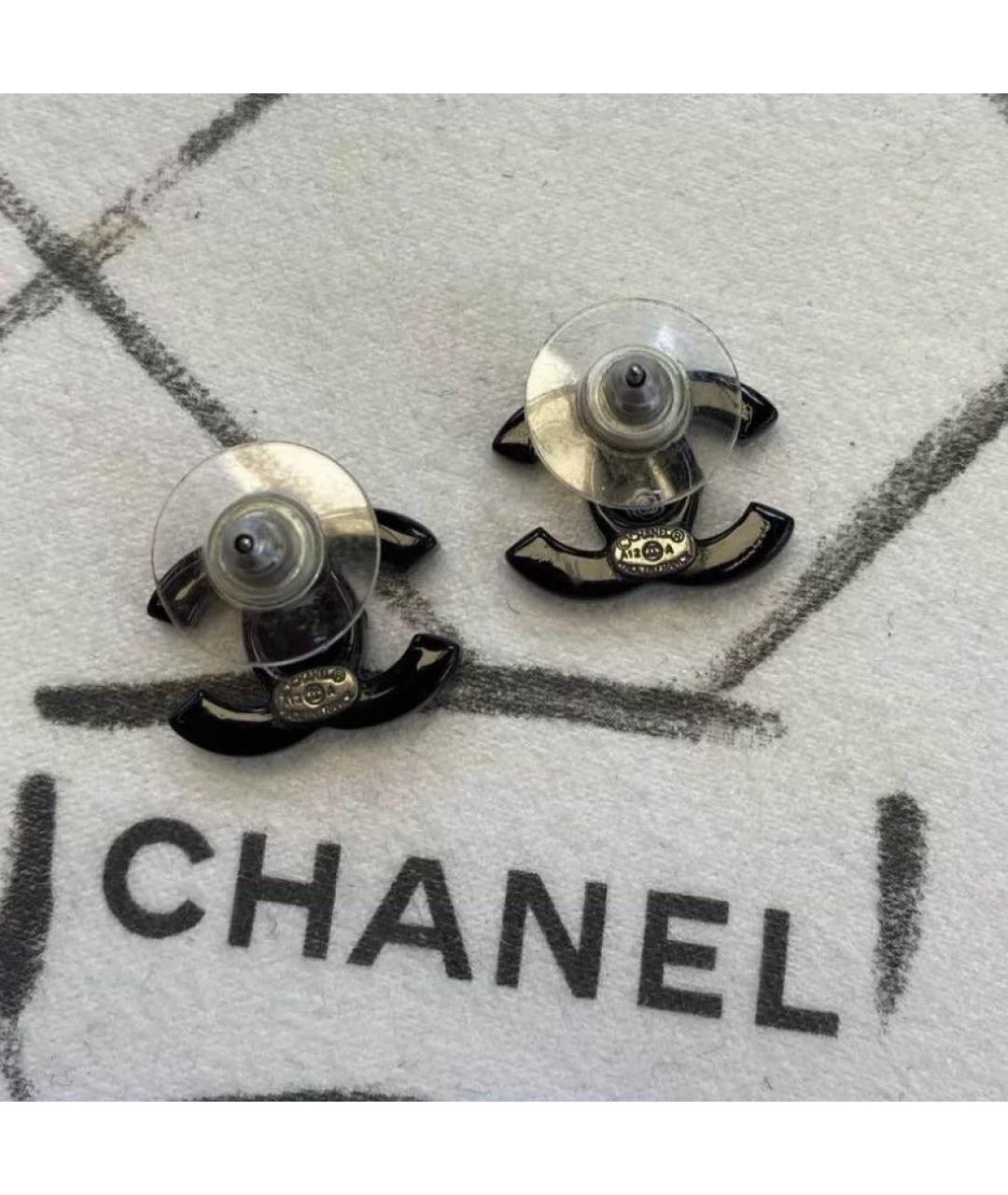 CHANEL Черные серьги, фото 3