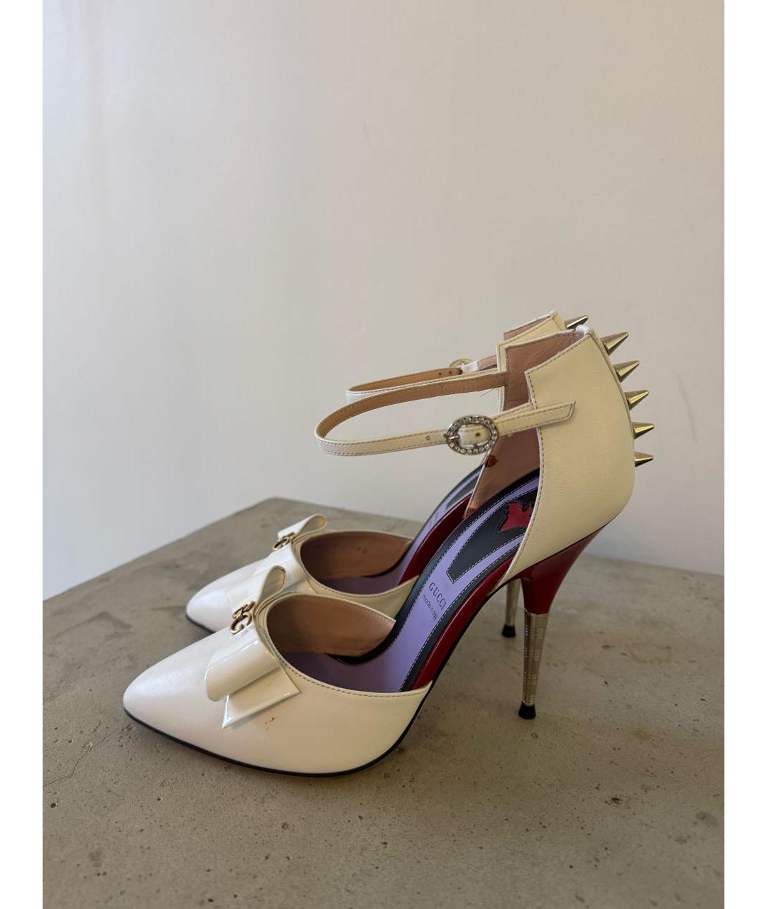 GUCCI Белые кожаные туфли, фото 7