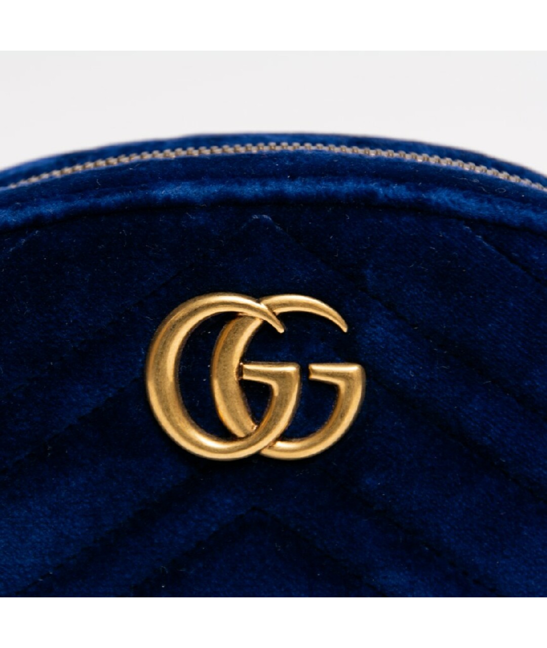GUCCI Синяя бархатная сумка тоут, фото 3